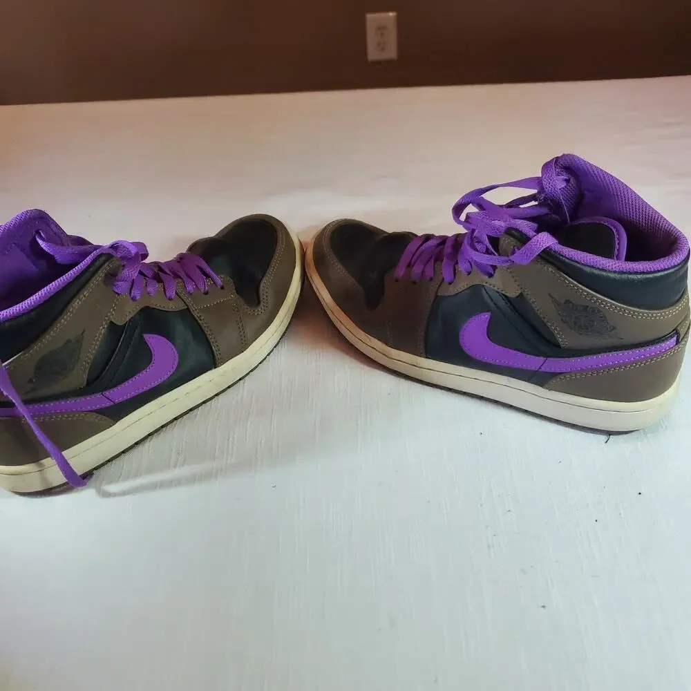 Nike Air Jordan 1 Mid Palomino Wild Berry Brown Black DQ8426-215 Mens Size 8